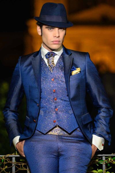 Abito da uomo glamour lusso blu navy made in Italy 100% by Cleofe Finati