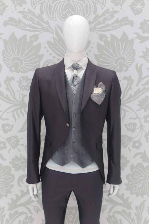 Dark blue fashion wedding suit 100% made in Italy by Cleofe Finati