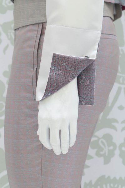 Cream shirt glamour men’s suit ice grey 100% made in Italy by Cleofe Finati