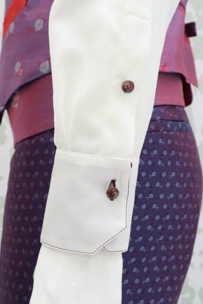 Camicia panna abito da uomo glamour blu bordeaux made in Italy 100% by Cleofe Finati