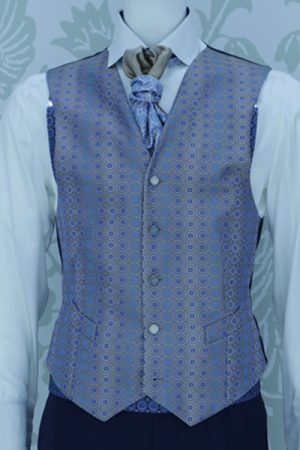 Panciotto gilet gilè blu notte azzurro beige dorato abito da sposo fashion blu navy made in Italy 100% by Cleofe Finati