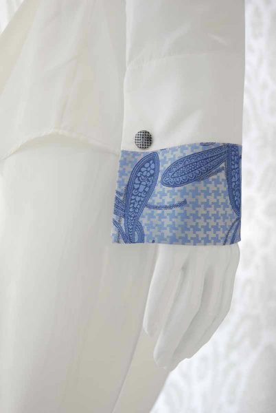 Camicia panna abito da uomo glamour azzurro e blu notte made in Italy 100% by Cleofe Finati