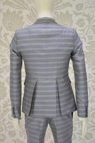 Waistcoat vest glamour men's suit blue white and black 100% made in Italy by Cleofe Finati