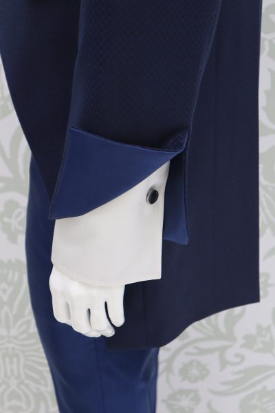 Classic blue wedding suit jacket 100% made in Italy by Cleofe Finati