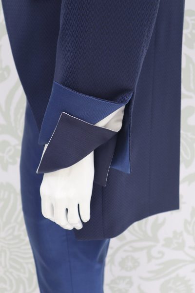 Classic blue wedding suit jacket 100% made in Italy by Cleofe Finati