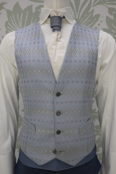 Waistcoat light blue wedding suit made in Italy 100% by Cleofe Finati