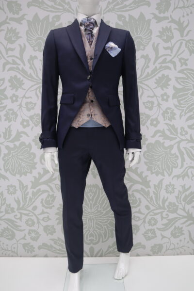 Wedding suit fashion jacket blue sky 100% made in Italy by Cleofe Finati