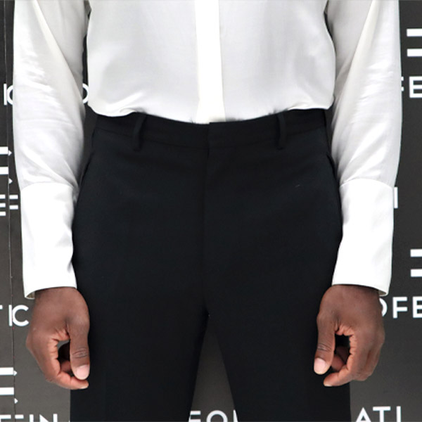 Classic ceremony black tuxedo trousers 100% made in Italy