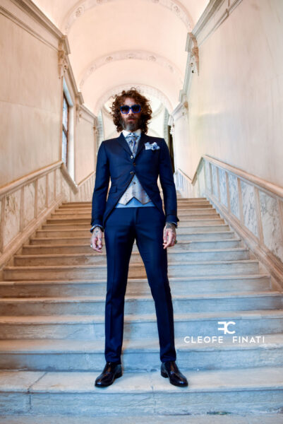 Navy Blue Groom Suit Made in Italy 100% by Cleofe Finati