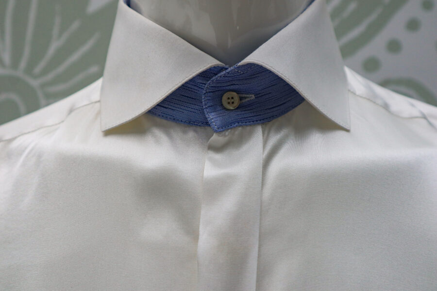 Camicia bianca per smoking blu cerimonia classica made in Italy 100% by Cleofe Finati