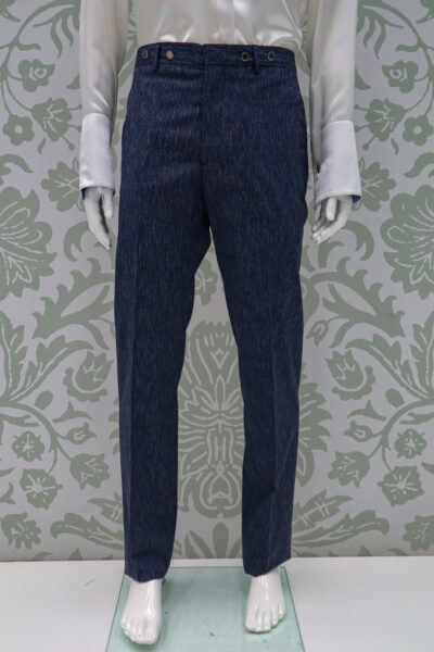 Pantalone blu smoking per cerimonia classica made in Italy 100% by Cleofe Finati