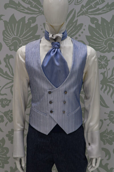 Classic blue tuxedo plastron ceremony 100% made in Italy by Cleofe Finati