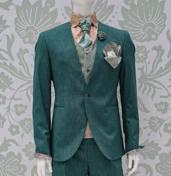 Giacca abito da uomo verde glamour lusso made in Italy 100% by Cleofe Finati