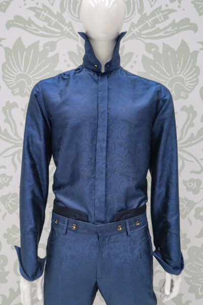 CAMICIA uomo blu  KIERKEGAARD by Cleofe Finati