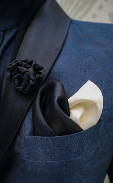 Blue men's HANDKERCHIEF KIERKEGAARD by Cleofe Finati