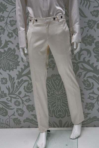 Cream Groom Suit Trousers 100% Made in Italy by Cleofe Finati