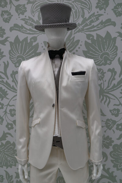 Cream wedding suit jacket made in Italy 100% by Cleofe Finati