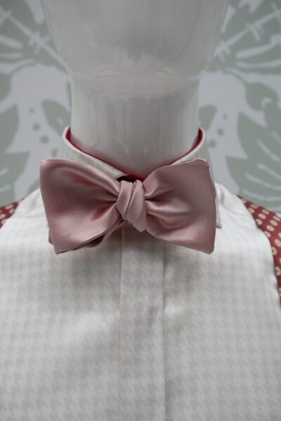 Pink Dandy Bow Tie, Glamorous Men's Suit Made in Italy 100% by Cleofe Finati