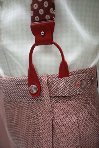 Bretelle abito da uomo glamour rosa  made in Italy 100% by Cleofe Finati