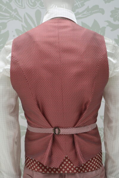 Panciotto gilet abito da uomo glamour rosa made in Italy 100% by Cleofe Finati