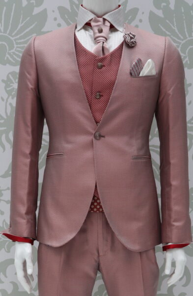 Giacca abito da uomo lusso rosa made in Italy 100% by Cleofe Finati