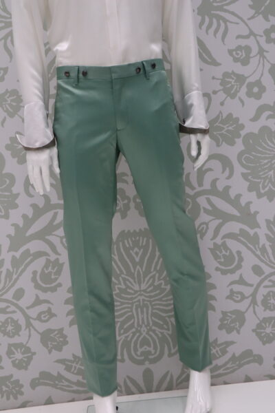 Tiffany green wedding suit trousers made in Italy 100% by Cleofe Finati