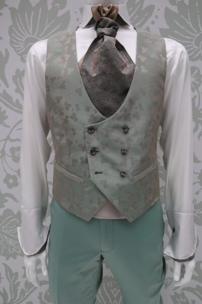 Blue Groom Suit Waistcoat Vest Made in Italy 100% by Cleofe Finati