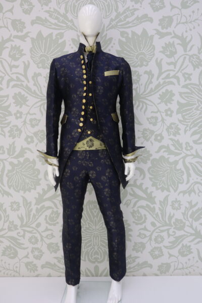 Groom suit jacket Marsina line Limited Edition blue made in Italy 100% by Cleofe Finati