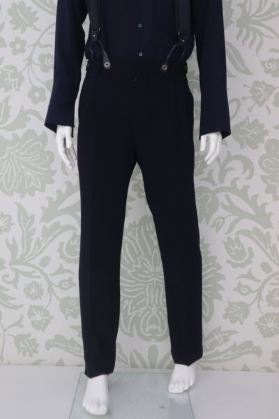 Blue trousers men's wedding suit 100% made in Italy by Cleofe Finati