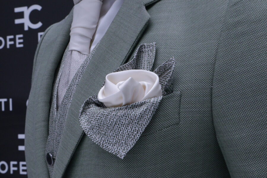 Green fashion groom suit jacket made in Italy 100% by Cleofe Finati