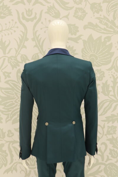 Green fashion groom suit jacket made in Italy 100% by Cleofe Finati