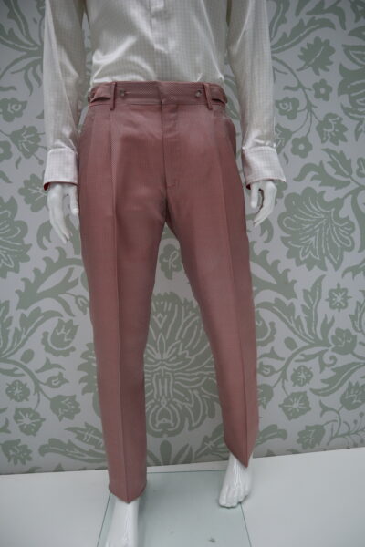 Pantalone abito da uomo glamour rosa made in Italy 100% by Cleofe Finati