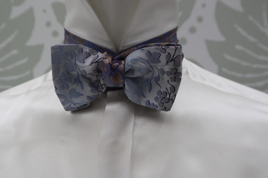 Papillon dandy double blu beige abito da sposo fashion made in Italy 100% by Cleofe Finati