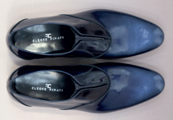 Scarpe uomo stringate bianche azzurre e blu per abito da sposo blu made in Italy 100% by Cleofe Finati